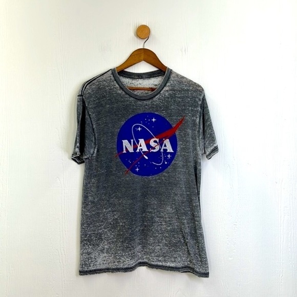 Fifth Sun -NASA Retro Graphic Logo Short Sleeve T Shirt Gray Burnout Size Medium - Picture 8 of 11